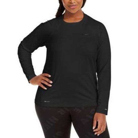 Nike Other - NIKE Black Rash Guard Round Neck Moisture-Wicking UV Essential Swim Shirt 1X